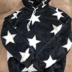 Black Hoodie Star Designs Size M